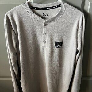 Realtree Long Sleeve Thermal Feel 1/4 Button Long Sleeve Large